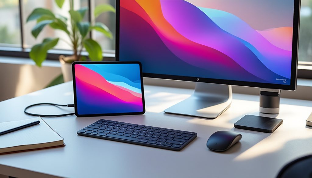 optimisez votre bureau mobile avec asus zenscreen : un écran portable pratique pour créer un setup professionnel efficace, flexible et productif.